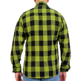 Hot Leathers FLM2015 Men's Black and Light Green Long Sleeve Flannel