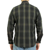 Hot Leathers FLM2018 Men's Black and Green Long Sleeve Flannel