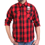 Hot Leathers FLM2103 Men's 'Skull and Bones' Flannel Long Sleeve Shirt