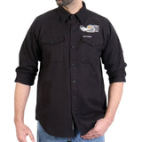 Hot Leathers FLM2115 Men's 'Black Race Wolf' Long Sleeve Flannel