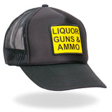 Hot Leathers GSH1033 Liquor Guns Ammo Trucker Hat