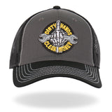 Hot Leathers Gray And Black Trucker Hat Dirty Hands GSH1043