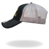 Hot Leathers Black Gray and Yellow Trucker Hat We The People Eagle GSH1049