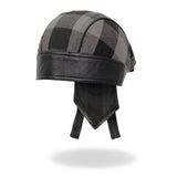 Hot Leathers Gray Buffalo Plaid Headwrap HWH1110