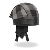 Hot Leathers Gray Buffalo Plaid Headwrap HWH1110