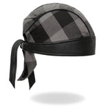 Hot Leathers Gray Buffalo Plaid Headwrap HWH1110