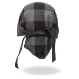 Hot Leathers Gray Buffalo Plaid Headwrap HWH1110