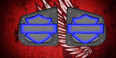 86-95 Harley inner 3D shield speakers grill covers set