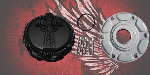 23.5+ Celtic cross themed fuel cap assembly