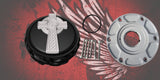 23.5+ Celtic cross themed fuel cap assembly