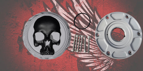 23.5+ ancient skull themed fuel cap assembly