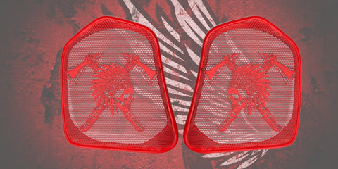 19 to 25+ Indian Challenger warrior themed inner speaker grills set