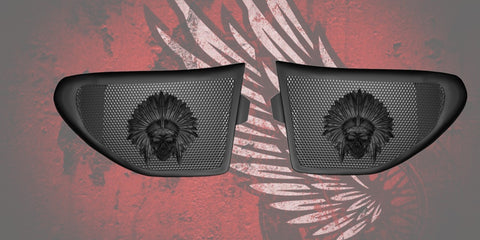 14 to 17 Indian skull warbonnet themed inner speaker grills set