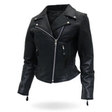 Hot Leathers JKL1009 Ladies Braided Motorcycle Leather Biker Jacket