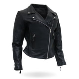 Hot Leathers JKL1009 Ladies Braided Motorcycle Leather Biker Jacket