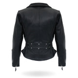 Hot Leathers JKL1009 Ladies Braided Motorcycle Leather Biker Jacket