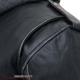 Hot Leathers JKL1033 Ladies Biker Black Leather Motorcycle Jacket with Removable Hoodie