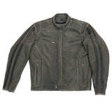 Hot Leathers JKM1033 Men’s Distress Grey ‘Café Racer' Biker Leather Motorcycle Jacket with Concealed Carry Pockets