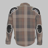 Hot Leathers JKM3007 Men's Motorcycle Black and Brown Armored Flannel Biker Shirt