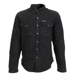 Hot Leathers JKM3009 Men's Classic Motorcycle Black Denim Long Sleeve Biker Shirt with Armor