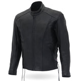 Hot Leathers JKM5002 Men's USA Made Vented Premium Leather Motorcycle Biker Jacket with Side Lace