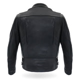 Hot Leathers JKM5008 Men's USA Made Black Premium Leather vented Motorcycle Biker Jacket