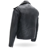 Hot Leathers JKM5009 Men's USA Made Black Premium Leather Classic Motorcycle Biker Jacket