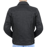 Hot Leathers JKM6001 Men's Black Denim Armored Motorcycle Shirt Biker Jacket