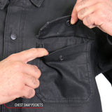 Hot Leathers Men's Waxed Cotton Concealed Carry Shirt Jacket