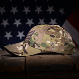 Multicam Full Fabric American Flag Range Hat
