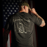 Men's Metallic Gold Liberty or Death Patriotic T-Shirt