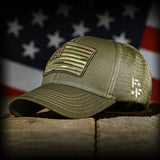 MultiCam Flag Patch OD Green Ball Cap