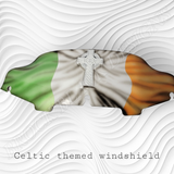 Keltisches Kreuz erstreckt sich durch die Windschutzscheibe 