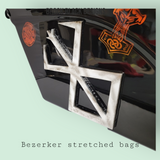 Bezerker themed stretched bags