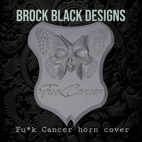 3D Fu*ck Cancer butterfly skull horn cover
