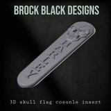 08+ touring console insert 3D Skull flag theme