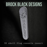 08+ touring console insert 3D Skull flag theme