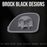 98-2023 Road Glide inner fairing 3D Ancient Skull speakers grill covers set