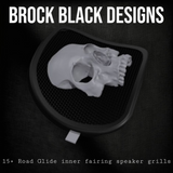 98-2023 Road Glide inner fairing 3D Ancient Skull speakers grill covers set