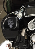 98-2024 Road Glide 3D webbed Skull speakers grill covers set