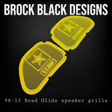 98-2023 Road Glide Innenverkleidung 3D Army Lautsprecher Grillabdeckungen Set