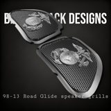 98-2023 Road Glide 3D USMC speakers grill covers set