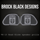 98-2023 Road Glide Innenverkleidung 3D Airborne Logo Lautsprecher Grillabdeckungen Set