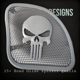 98-2023 Road Glide Innenverkleidung 3D Punisher Lautsprecher Grill Abdeckungen Set