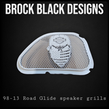98-2023 Road Glide Innenverkleidung 3D Totenkopf und Bandana Lautsprecher Grill Abdeckungen Set