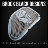 98-2023 Road Glide Innenverkleidung 3D Totenkopf und Bandana Lautsprecher Grill Abdeckungen Set