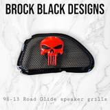 98-2023 Road Glide Innenverkleidung 3D Punisher Lautsprecher Grill Abdeckungen Set