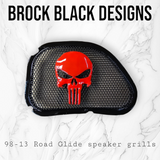 98-2023 Road Glide inner fairing 3D punisher speakers grill covers set