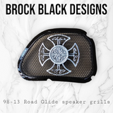 98-2023 Road Glide Innenverkleidung 3D Celtic Cross Lautsprecher Grillabdeckungen Set