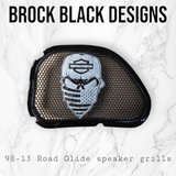 98-2023 Road Glide inner fairing 3D skull and bandana speakers grill covers set